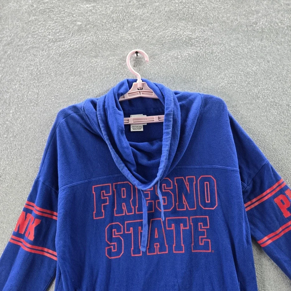 Fresno State Bulldogs Women Sweatshirt S Blue PINK Victoria's Secret Fleece Logo